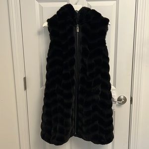 Via Spiga Hooded Faux Fur Vest size M